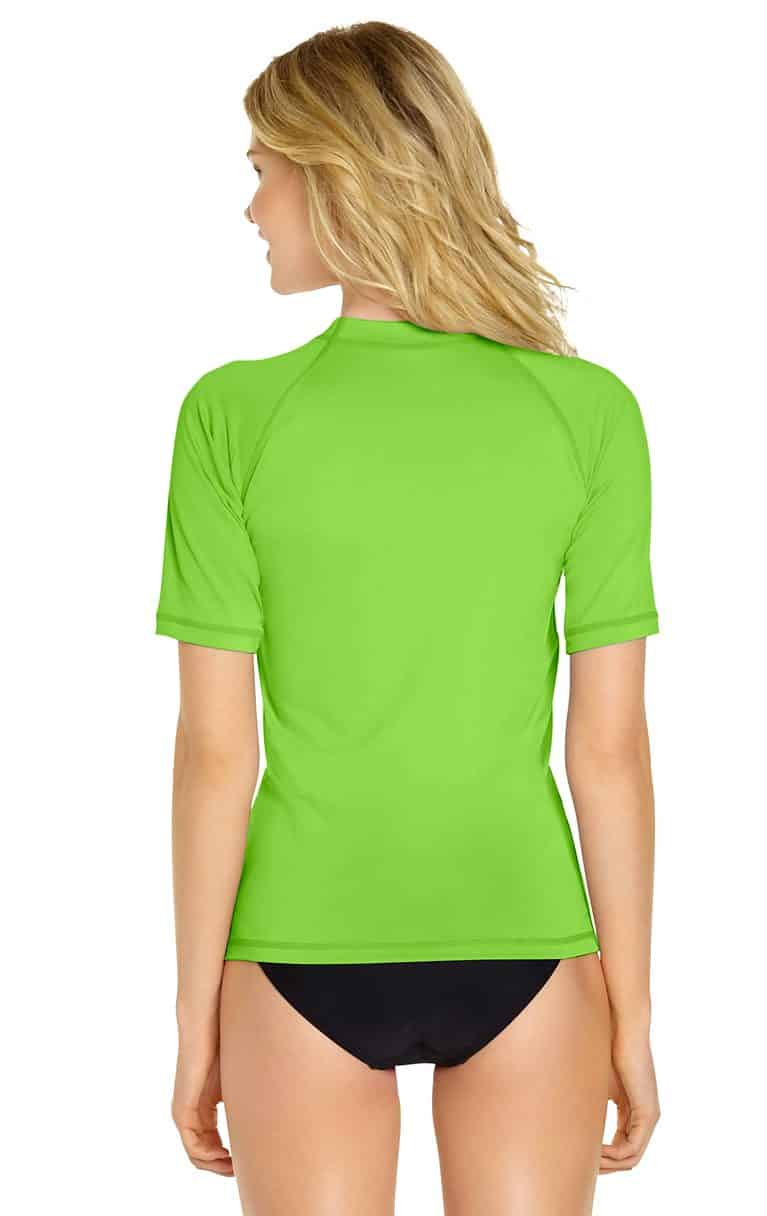 Women's Short Sleeve Rash Guard Lime Green Wet Effect, Inc.