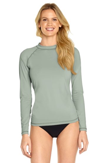 Details about   EZ-LiFE Women's Long Sleeve Rash Guards UV Protect Slim Design Sky Blue and Grey 
