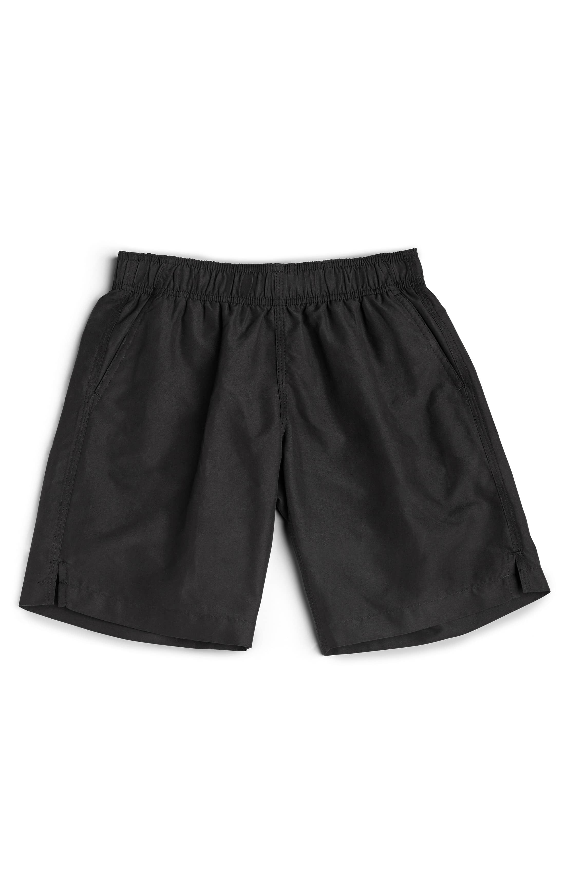 black swim trunks