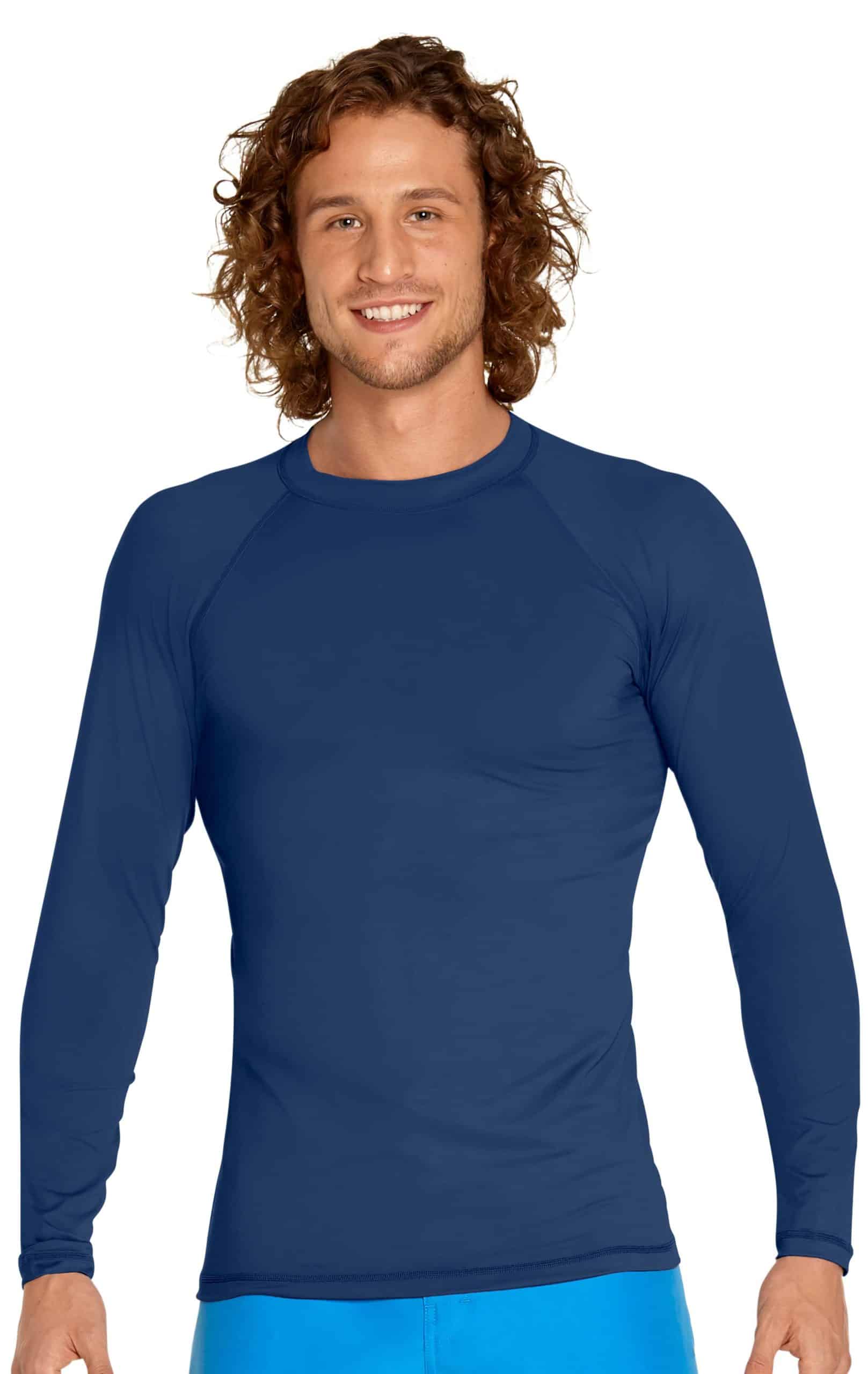 Men's Rash Guard Long Sleeve Navy, Size L | Wet Effect