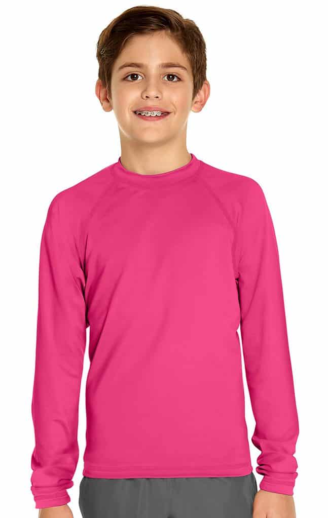 Boy's Long Sleeve Rash Guard Pink Wet Effect, Inc.