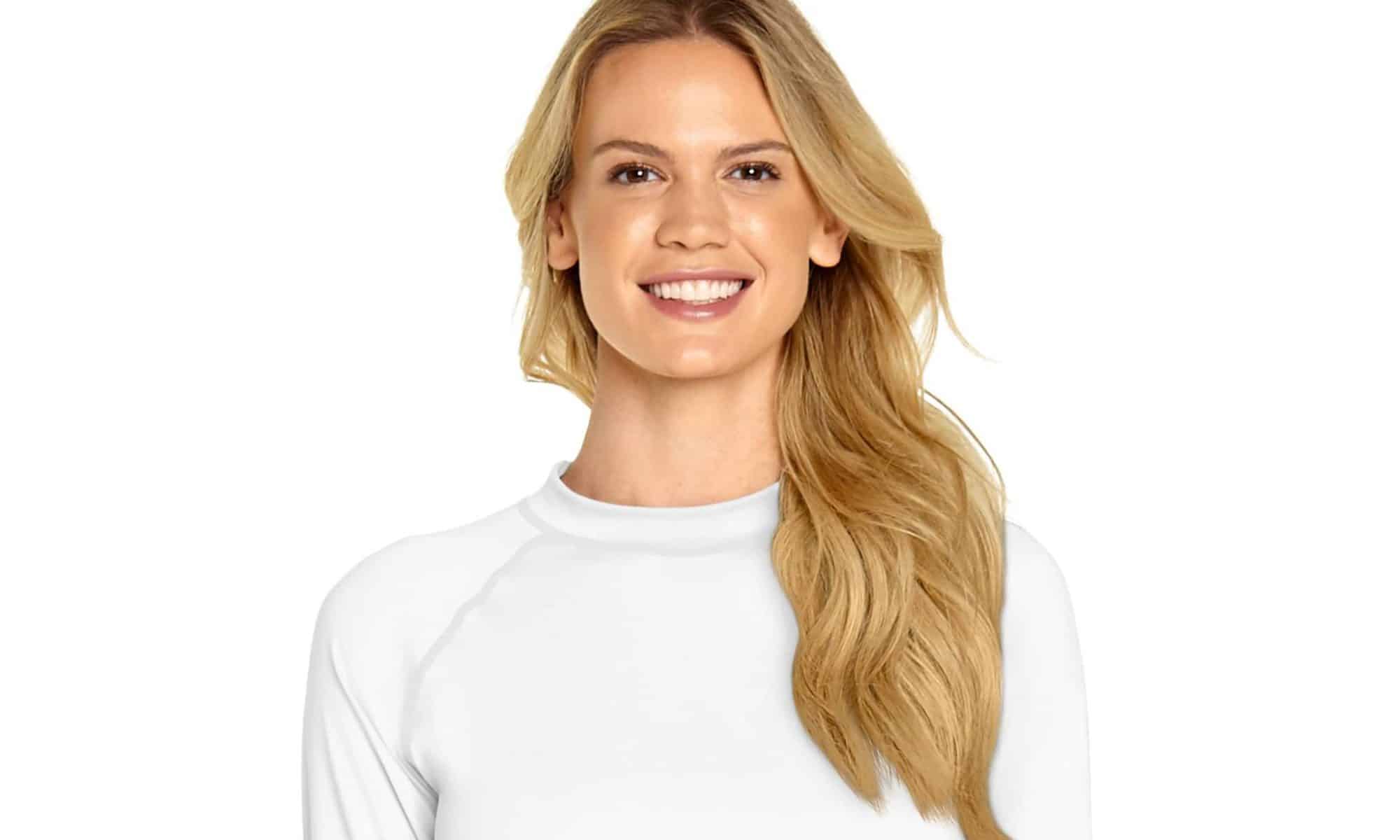 white long sleeve rash guard womens