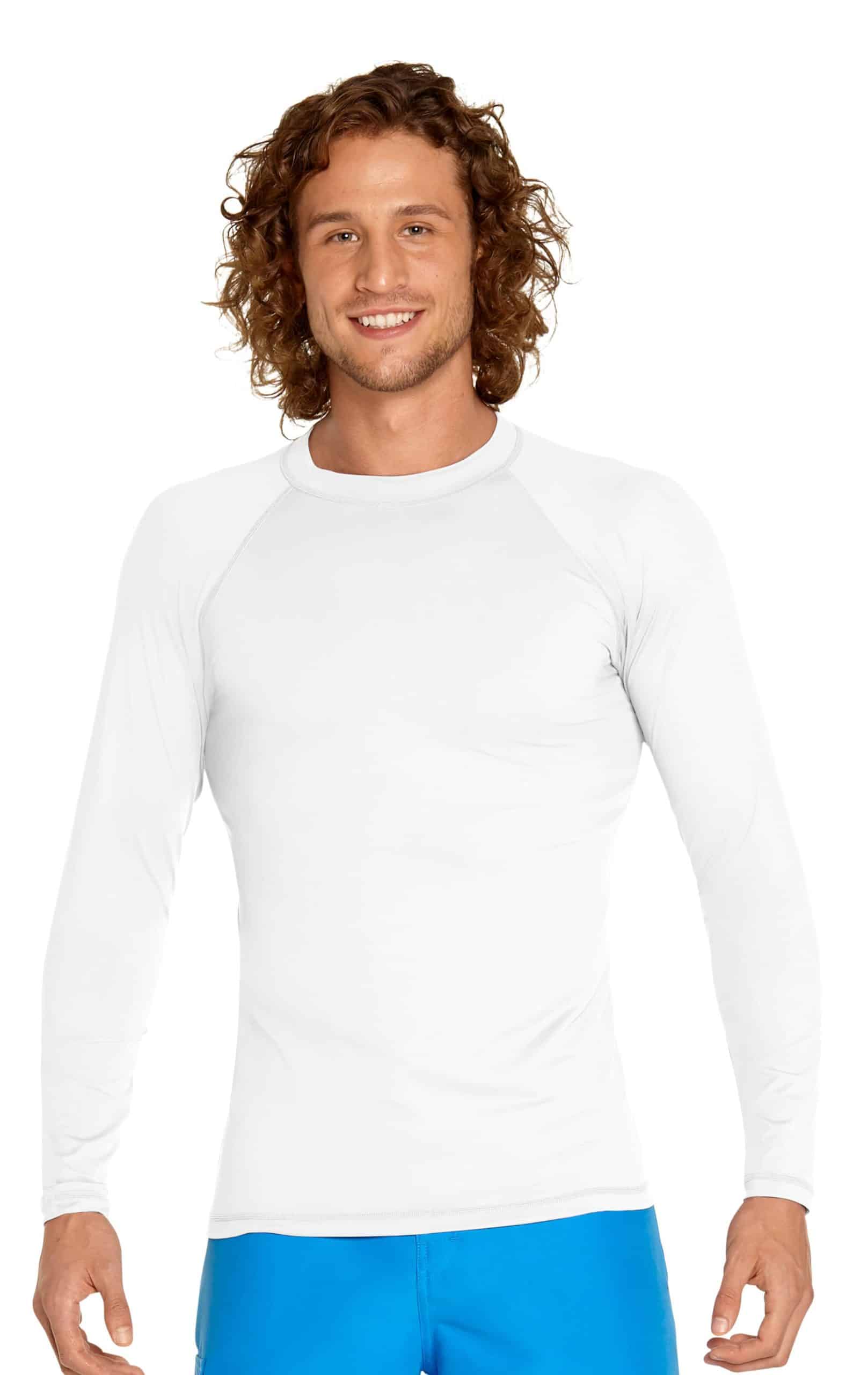 Mens Rash Guard Custom Long Sleeve Swim Shirt UPF 50 Rashguard