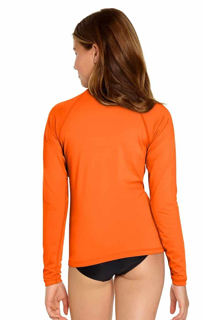 Girl's Long Sleeve Rash Guard Orange Wet Effect, Inc.