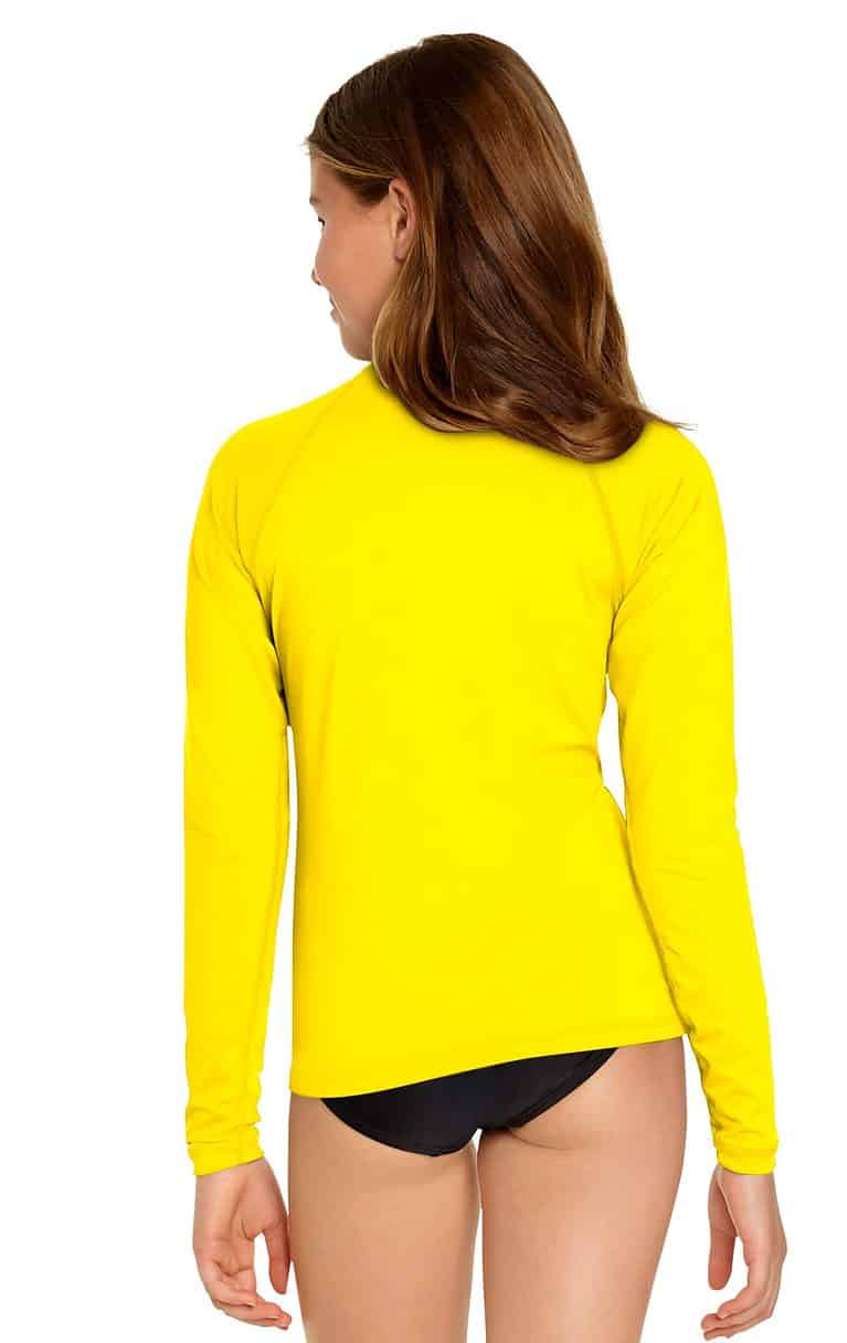 Girl's Long Sleeve Rash Guard Yellow Wet Effect, Inc.