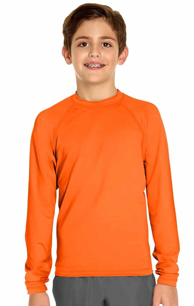 Boy's Long Sleeve Rash Guard - Orange - Wet Effect, Inc.